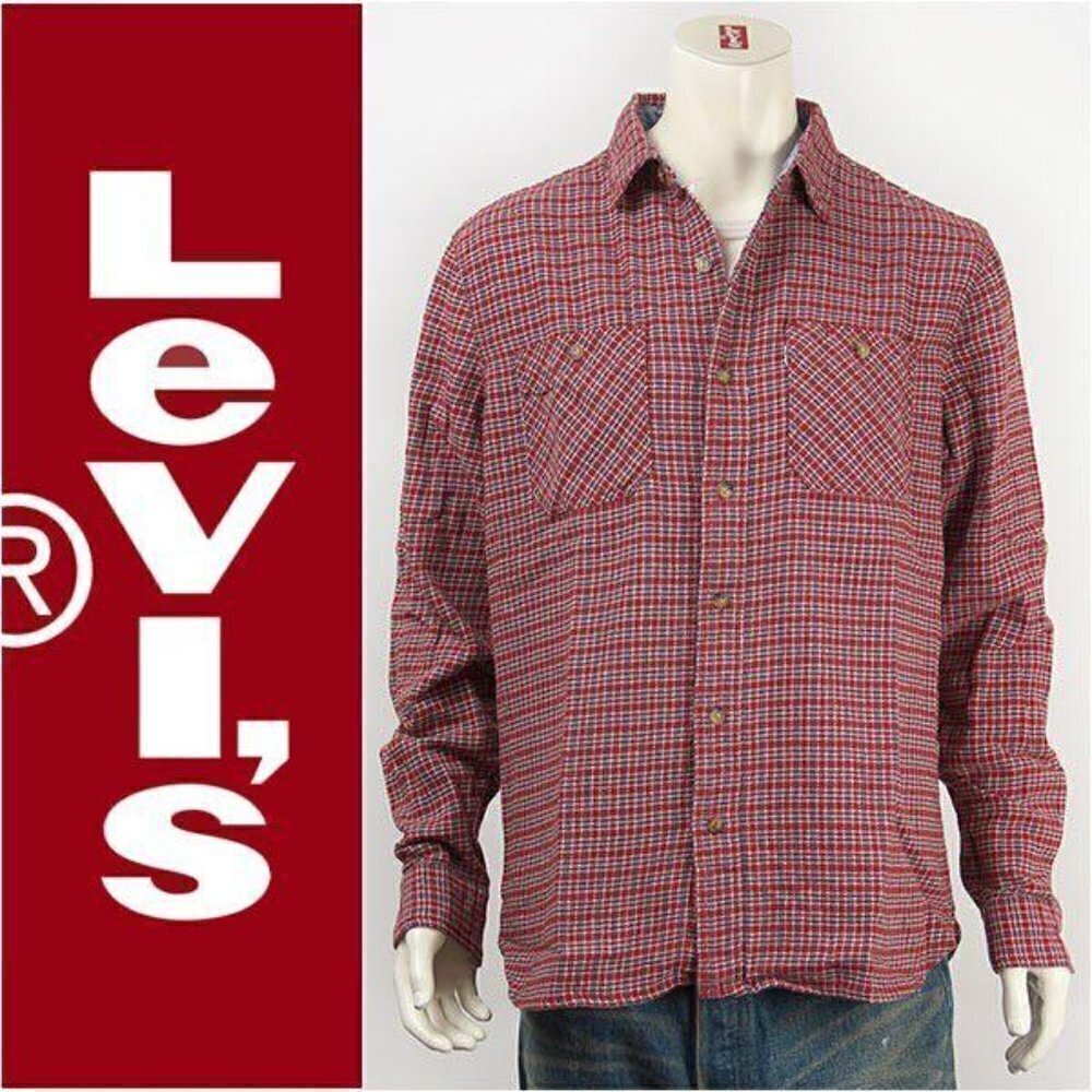 Levi's | Unisex Gingham  Button Down Shacket Size Medium